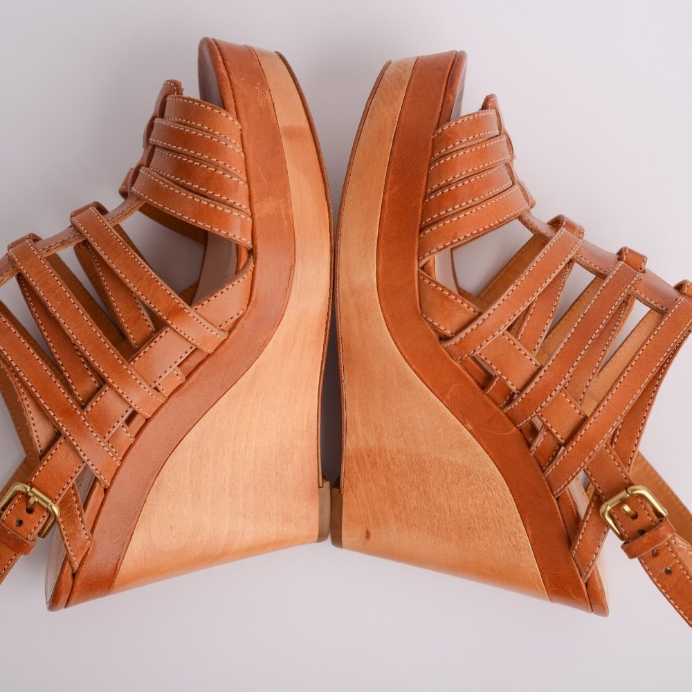 AUTHENTIC Coach Leather Elvira Wedge Heels 6.5 - Picture 3 of 6